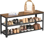 Shoe Rack with 2 Shelves 100 x 30 x 45 cm Rustic Brown and Black V178-11826