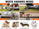Dog Stair for Cars 4-step Folding Dog Steps Aluminum Loads up to 150 lbs, Foldable 24-25.4 in V952-KZDGLT4STEP16LGG3V0