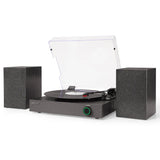 Crosley Zane 3-Speed Bluetooth Vinyl Record Player Turntable, with Matching Stereo Speakers - Black V398-CR7503A-BK4