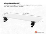 Tooleroo Folding Tray Desk Extender - Clamp-On Table Extension Shelf White V238-SUPDZ-42441622716496