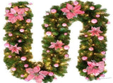 Christmas Garland 2 Piece Set 2.7m Garland Garland With Lights Christmas Home - Silver - Size 270cm V1347-112-00118-SLR-270CM