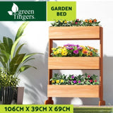 Green Fingers Garden Bed Elevated 69x39x106cm Wooden Planter Box Container Herb GARDEN-WOOD-3T-65