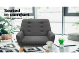 Artiss Armchair Linen Fabric Anne Charcoal UPHO-B-ARM04-CHA
