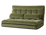ArtissLounge Sofa Bed 2 seater Green Fabric FLOOR-SBL-170LIN-GN