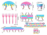 Ice Cream Baseball Theme Party Supplies Set for 10 Guests Includes Plates Cups Forks Napkins V1366-AZ2-W-14738