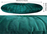 1 Pc Pumpkin Throw Pillow 13.7 InchDecorative Round Velvet Floor Pillows with Center Button for V1192-AZ-W-35132