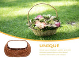 Decorative Hand Woven Coffee PP and Iron Storage Basket with Handle V1366-AZ2-W-13962