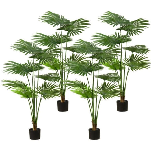 SOGA 4X 150cm Artificial Natural Green Fan Palm Tree Fake Tropical Indoor Plant Home Office Decor APLANTSKS1508X4