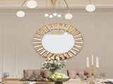 Radiant Sunburst Mirror Elegant Wall Mounted Decor for Your Living Space Size 80x80cm V767-JJ-XM962-L-V1