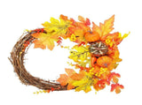 Artificial Leaf Pumpkin Wreath Door Window Fall Wreath for Halloween Christmas Decoration V1294-YM0710-3115210133111