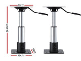 Seamanship Boat Seat Pedestal 3446cm Adjustable Gas Lift 360 Degrees Swivel 2 Pack BS-PED-GL-3446-BKX2