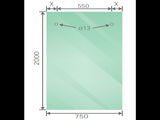 140x80cm Frameless Glass Sliding Corner Shower With Black Rail and U-Brackets for Contemporary V63-913771