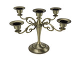 5 Arm Candlestick Holder Iron Retro Decorative Candle Holder Centerpiece for Home Church Cyan V1294-YM0710-3115230100311