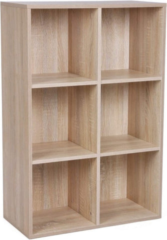 VASAGLE Bookcase with 6 Compartments Wooden Shelving V227-9101402108140