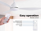 Devanti 48" Ceiling Fan with LED Light Remote Control DC Motor White CF-C-48-3B-HSG-WH
