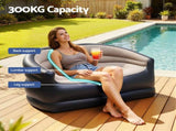 Gardeon Outdoor Air Sofa Inflatable Couch Two-Seater Lounge Chair with Pump Blow Up Couches for IAS-2SEAT-CO