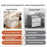 Modern Nightstand Warm White Open Storage Finger Pull Drawer Compact 47cm V360-ZC-FNBT0052-WT-1D-47