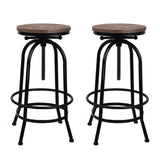 Artiss 2x Bar Stools Adjustable Wood Chairs BA-TW-V17-T14134-BKX2