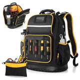Heavy Duty Professional Tool Backpack - 18 Inch Large Capacity - Waterproof Solid Rubber Base, V888-ELOSUNG18539