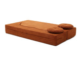 Convertible Folding Sofa Bed / Plush Corduroy Loveseat Couch - Orange V1316-W2353P379629