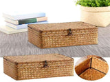 Natural Seagrass Storages for Organizing, Rectangular Storage with Lid, Wicker Woven V1189-LWWAL-20260401-06171