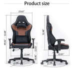 7 RGB Lights Bluetooth Speaker Gaming Chair Ergonomic Racing chair 165&deg; Reclining Gaming Seat 4D V255-GCHAIR-34-PWHITE