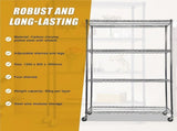 Modular Wire Storage 120x60cm Steel Shelving Chrome With Wheels For Garage Warehouse Or Kitchen V63-841341