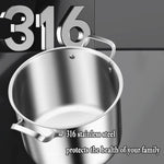 316 Stainless Steel 2.5mm Thick Soup Pot 28cm Inner Diameter Healthy Cooking V255-SOUPPOT_30CM