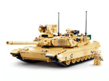 Sluban B0892 Model Kit M1A2 Abrams Main Battle Tank US Army Desert Armor Vehicle Military Build SLB0892