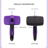 3 Pack Yellow 17*10cm Self-Cleaning Pet Slicker Brush with 60 Degree Curved Pins - One-Click Hair V888-ELOSUNG56205-3