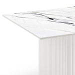 Coffee Table Sintered Stone Top MDF Table Base Glossy White V43-CT-SCRL