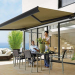 5.0m x 3.0m Retractable Folding Arm Awning Heavy Duty Full Cassette Motorised V63-821233