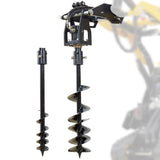 BAUMR-AG Post Hole Auger for BSR5000 Mini Loader Skid Steer, with 100mm & 200mm Bits, Quick Connect V219-GSDACCPCD12A