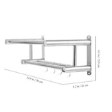 Bathroom Towel Rack with,Double Bathroom Towel Rack with,Wall Mounted Double Towel bar with V1366-AZ2-W-24473