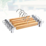 Wooden Hangers Hangers for Clothes Pack of 5 Adjustable Non Slip Clips Grip V1369-AZ3-W-15761