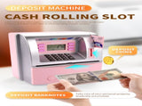 Kids Electronic ATM Savings Bank - Digital Piggy Bank with Password, Auto Roll-in Banknotes & Coin V888-ELOSUNG35821