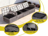 Gardeon 5 Pieces Outdoor Sofa Set 4-Seater Grey Rattan Patio Furniture Table and Chair Setting ODF-SOFA-5PC-CUP-GE-AB