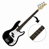 Karrera 39in Electric Guitar Bass Music 4-String Instrument Full Size Black GTR-JB2-15W-BK