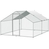VEVOR Large Metal Chicken Coop, 3x3.93x1.99 m Walk-in Chicken Runs for Yard with Cover, Spire Roof V952-BRSJP4X3X2MJBQGL6V0
