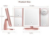 Lighted Makeup Mirror with 3 Color Lighting, Mirror with Extra Round 10X Magnifying Mirror,Dual V1192-AZ-W-15082