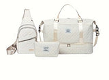 Womens 3-Piece Travel Bag Set Large Duffel, Crossbody Backpack & Toiletry Pouch for Gym, V1107-CS-LXZMBSJTB