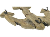 Handcrafted Anchor Wall Hanging w 3 Hooks 63cm V637-12812ANC