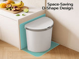 Devanti 50L Motion Sensor Bins Trash Can Kitchen Smart Rubbish Bin D-shape design White SB-50L-S48-WH