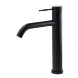 Matt Black Tall Laundry Round Curve Spout Basin Mixer Vanity Sink Faucet Tapware V1233-KRD104BL