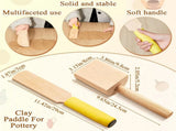 3 Pieces Pottery Clays Set Includes Wooden Paddles Sculpture Pad Bevel Cutter for Angle Cutting V1259-DP01-A-1209