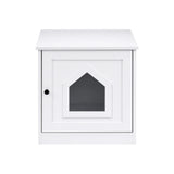 i.Pet 49x51cm Cat Litter Box Enclosure Hidden Litter Tray Cabinet White PET-CLBC-49X51-WH