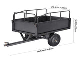 Garden Utility Trailer, 17 Cu. Ft & 272 kg Capacity, ATV UTV Hauling Trailer, Tow Behind Steel Dump V952-HYTCHSTPK17CFT3NV001V0
