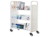 Rolling Library Book Cart, 150 kg Capacity, 77 x 38 x 122 cm Library Cart, Single Sided V-Shaped V952-VXTSGTCBS330I2HAK001V0