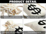 48 Pcs Canvas Money Bags Bulk with Drawstring Dollar Sign Sacks Pouch 4.3 x 7.1 Inch Cash Coin Props V1259-DP01-A-5584