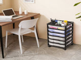 Scrapbook Rolling Storage Cart, 6-Tier Large Capacity with Organizer Top, Black Frame with 4 V952-JTZCCHTZ6CJT39QSVV0